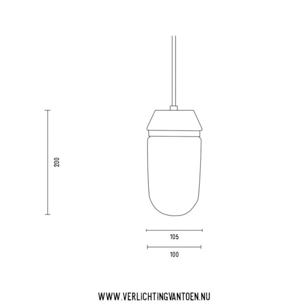 Bremerhaven Zylinder 105 - hanglamp - tekening - Verlichting van Toen