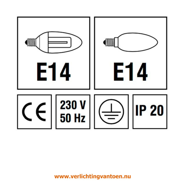 Verlichting van Toen - verlichtingsuitleg met IP 20 en E14 kaars