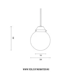 Bruchsal Kugel 135 - hanglamp - tekening - Verlichting van Toen