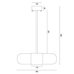 Ebolicht Pill 600 technische tekening - Verlichting van Toen