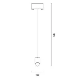 Technische tekening Bar 500 designlamp - Verlichting van Toen