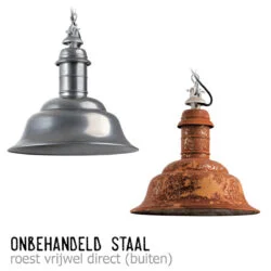 Dortmund hanglamp onbehandeld staal + roest